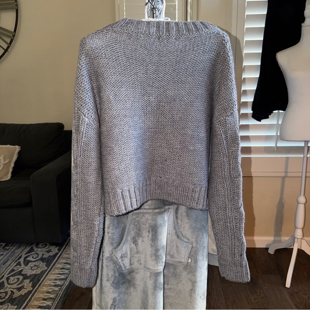 Nasty Gal Gray Cable Knit Sweater - Picture 6 of 13